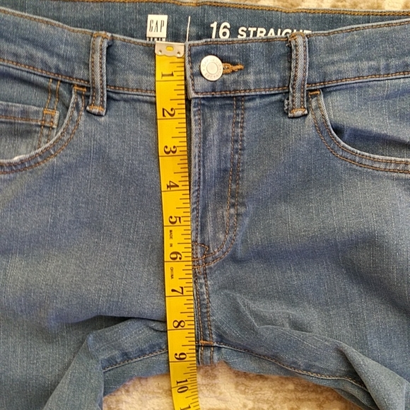 Gap Denim Adjustable Waist Straight Jeans 16 Slim Blue - Picture 15 of 16